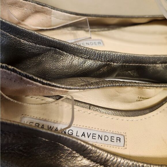 Vera Wang Lavender "Lillian" Pewter Leather Ballet Flats Sz.6 Ret.$225 - Picture 5 of 9